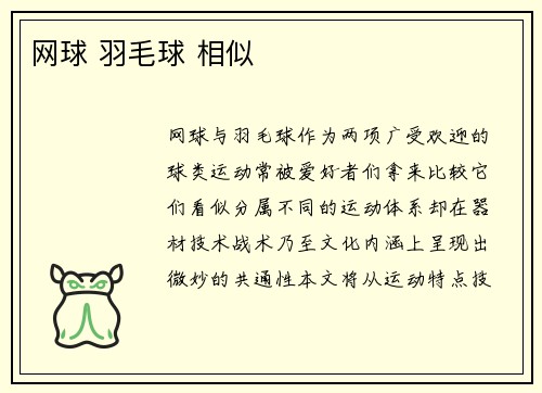 网球 羽毛球 相似